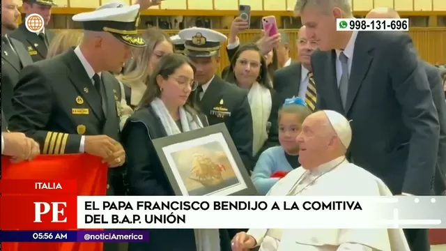 Vaticano: Papa Francisco bendijo a comitiva del B.A.P Unión