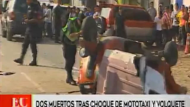 Chofer del volquete permanece detenido mientras se inician las investigaciones. Foto: captura de TV
