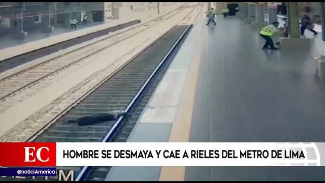 VES: hombre salvó de morir tras caer violentamente a las vías del tren 
