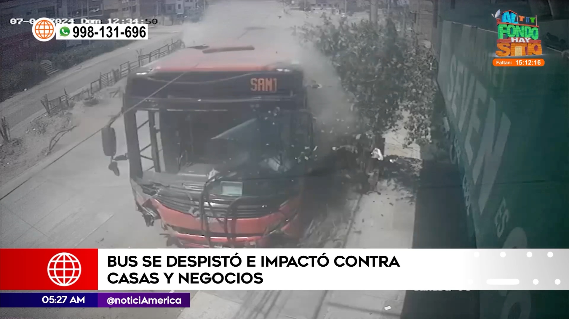 Bus se despistó en Villa María del Triunfo. Foto: América Noticias