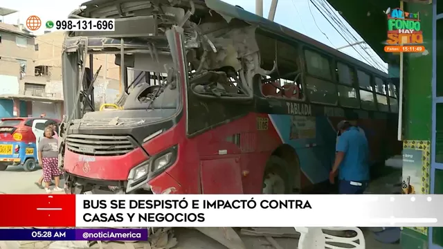 Villa María del Triunfo: Bus se despistó e impactó contra casas y negocios
