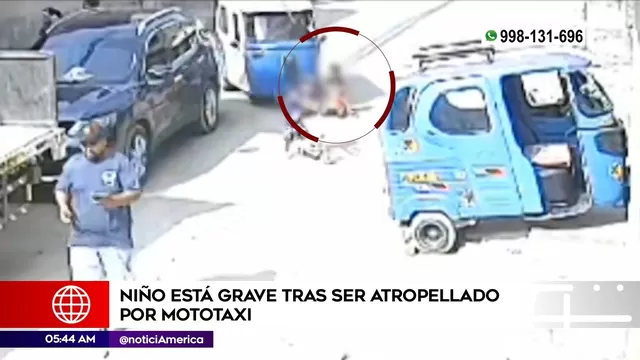 Villa María del Triunfo: Niño de dos años grave tras ser atropellado por mototaxista