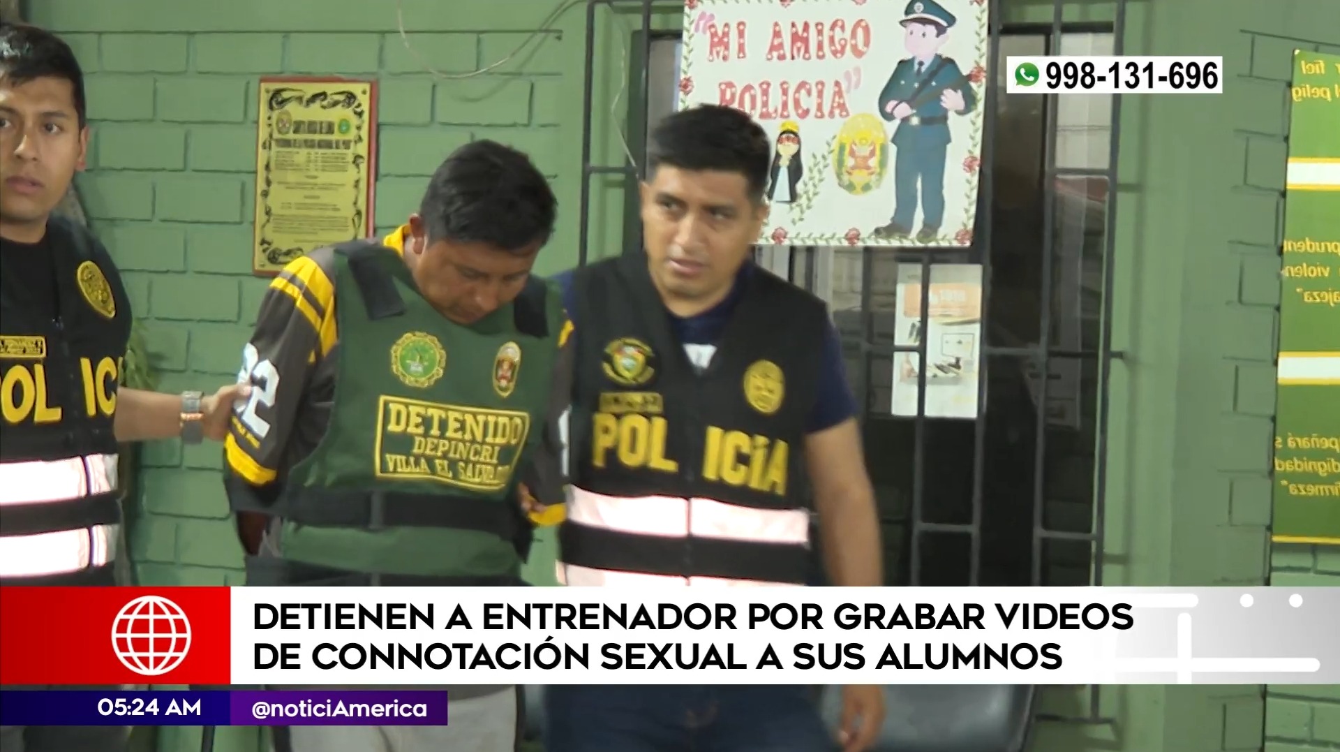 Entreador de fútbol grababa a sus alumnos en Villa El Salvador. Foto: América Noticias