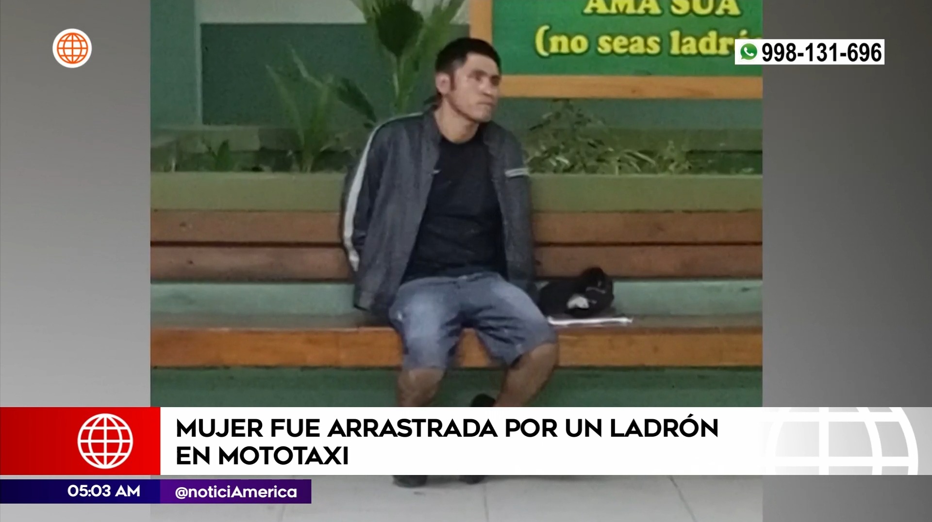 Delincuente arrastró a mujer para robarle un celular en Villa El Salvador. Foto: América Noticias