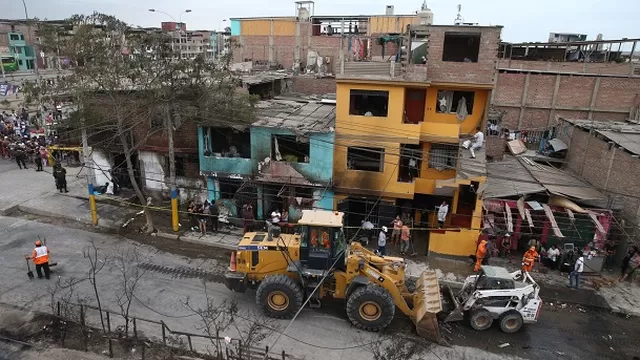 Viviendas afectadas en Villa El Salvador. Foto: Andina
