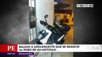 Villa El Salvador: Sujetos balearon a adolescente que se resistió al robo de su mototaxi