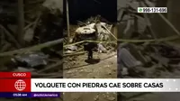 Volquete con piedras cayó sobre casas en Cusco