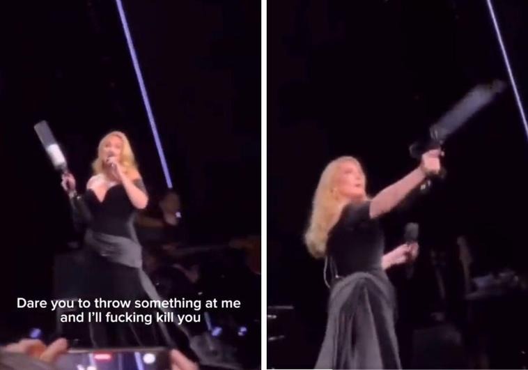 Adele advirtió a sus fanáticos sobre lanzar objetos en concierto. Fuente: TikTok