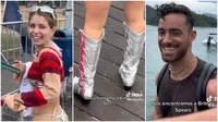 Austin Palao se rió a carcajadas de Flavia Laos por usar botas en la playa: “Es un personaje”