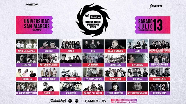 ‘Día del Rock peruano’ reunirá a las mejores bandas 