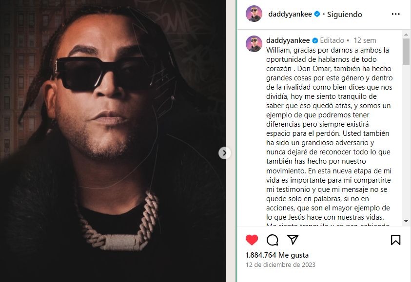 Daddy Yankee y Don Omar se reconciliaron tras siete años de enemistad / Instagram