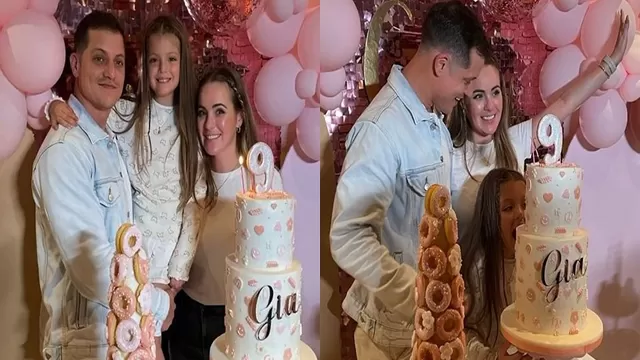 Gino Pesaressi y Mariana Vértiz festejaron a lo grande los 9 años de su hija 