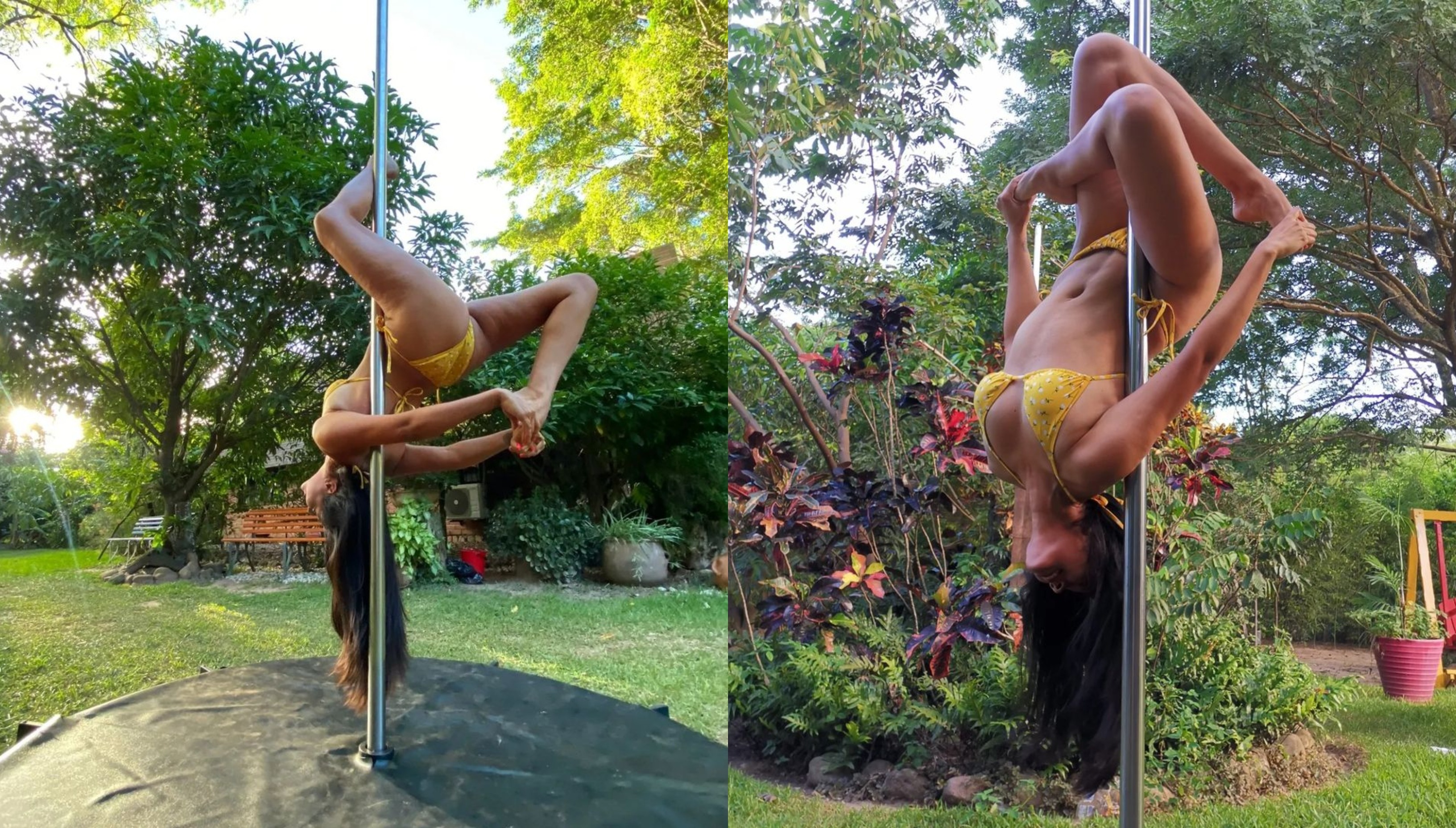 Rebeca Roca, la pareja de Giuseppe Benignini, es amante del pole dance / Instagram