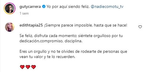 Mensaje de Guty Carrera tras debutar en 'Nadie como tú'/ Foto: IG Guty Carrera
