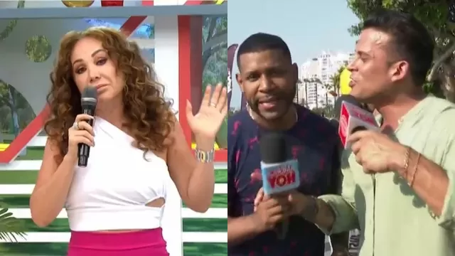 La reacción de Janet Barboza al ver a Christian Domínguez cazando infieles con Edson Dávila