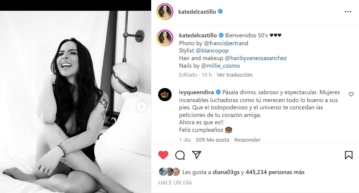Kate del Castillo celebró sus 50 años más sexy que nunca