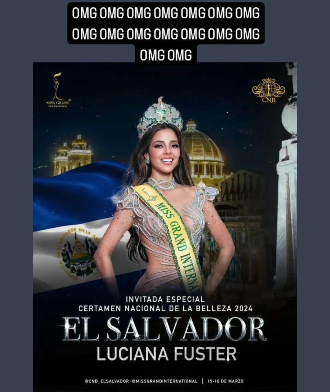 Luciana Fuster estará presente en el certamen Miss Grand El Salvador/Foto: Instagram