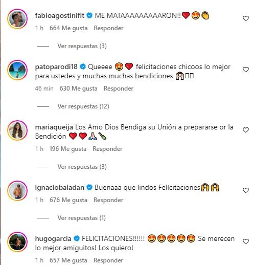 Alejandra Baigorria y Said Palao recibieron las felicitaciones de sus amigos tras anunciar su compromiso / Instagram