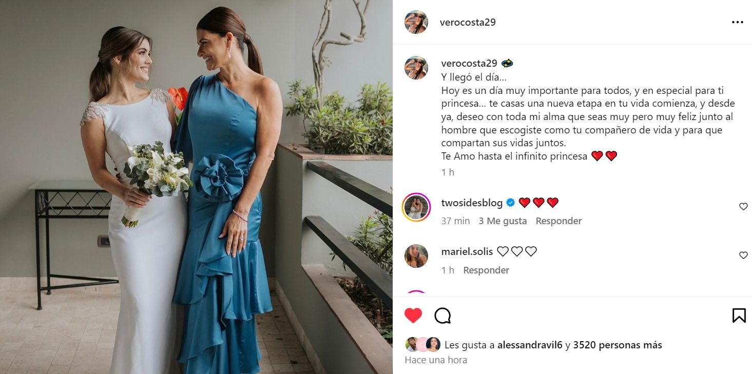 La dedicatoria de la mamá de Patricio Parodi a su hija por su boda / Instagram