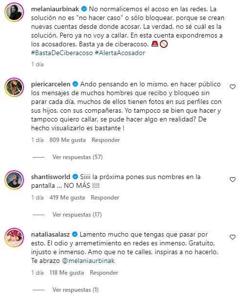 Actores apoyan a Melania Urbina ante denuncia por acoso en redes sociales / Instagram