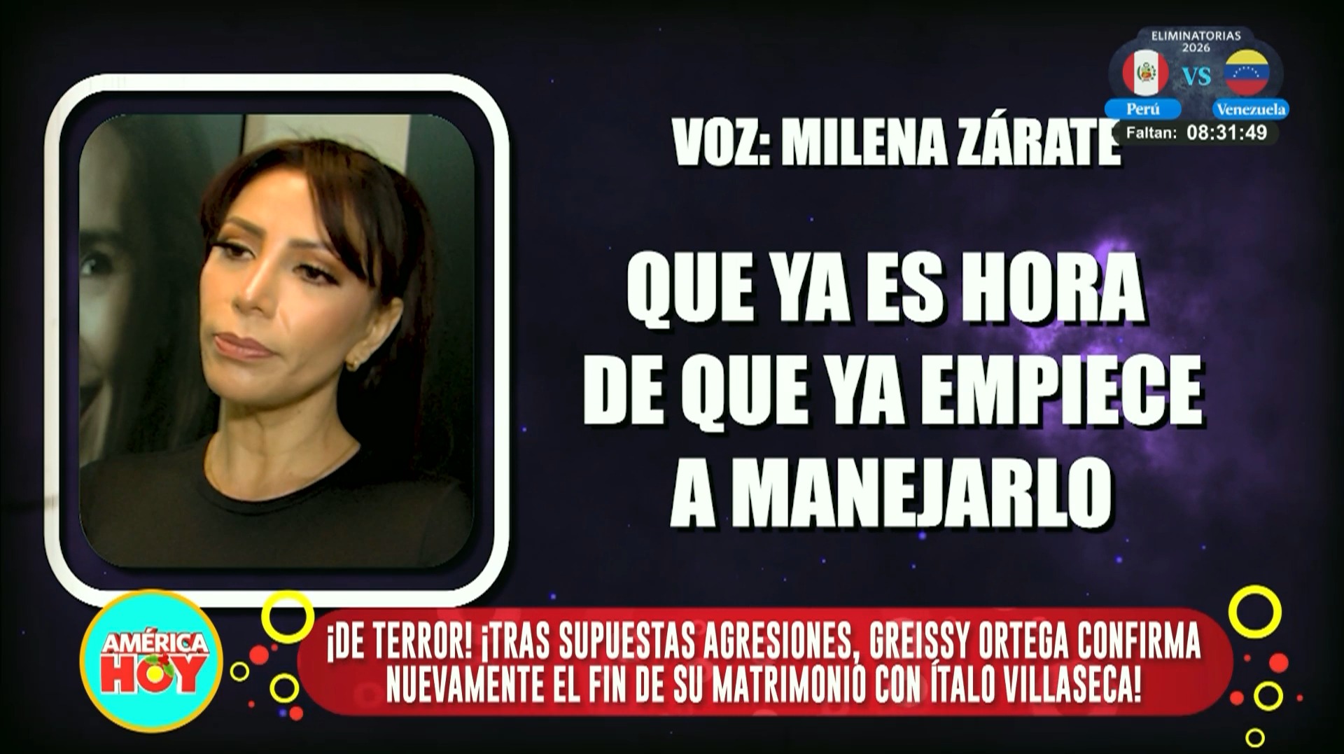 Milena Zárate lamentó lo ocurrido con su hermana Greissy / América Hoy