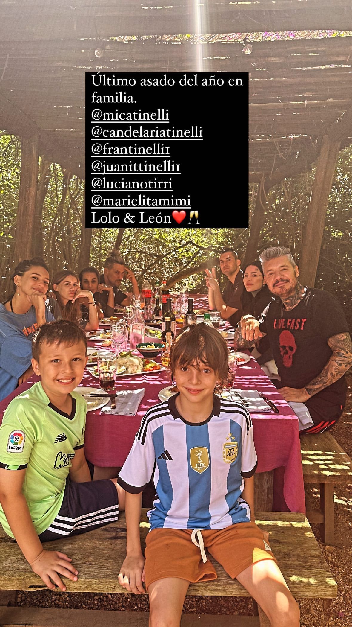 Marcelo Tinelli con su familia en Punta del Este antes de Año Nuevo / Instagram