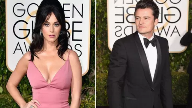 Katy Perry y Orlando Bloom juntos en los Golden Globe Awards. Foto: Planeta 