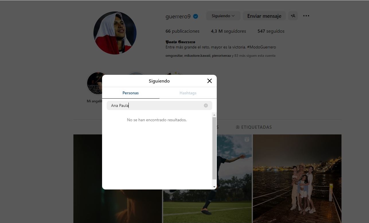 Paolo Guerrero dejó de seguir por unas horas a Ana Paula Consorte en Instagram ¿Qué pasó?/Foto: Instagram