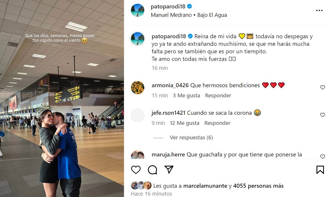 Patricio Parodi se emocionó al despedirse de Luciana Fuster/ Instagram