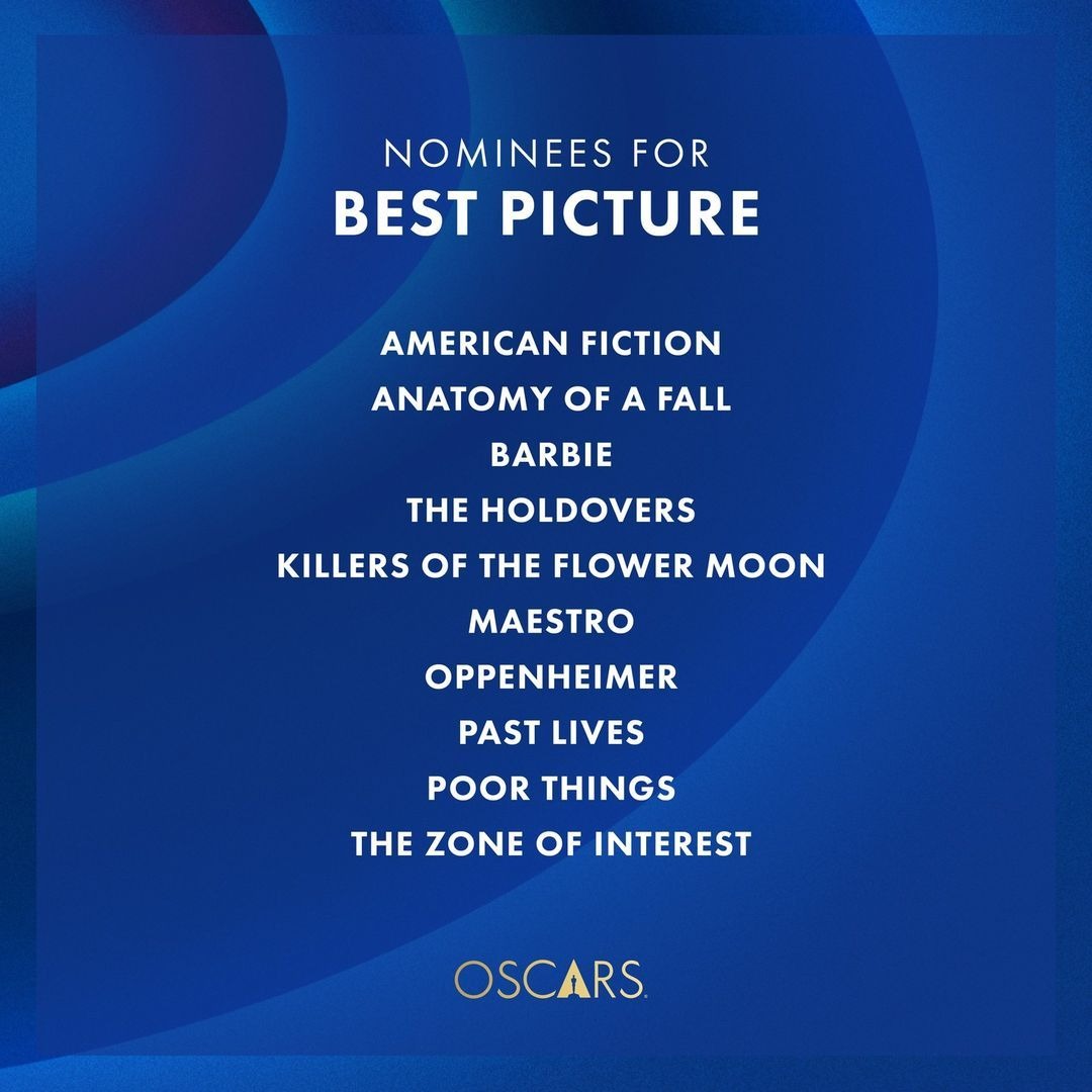 Las nominadas a Mejor Película en los Premios Oscar 2024 / Instagram