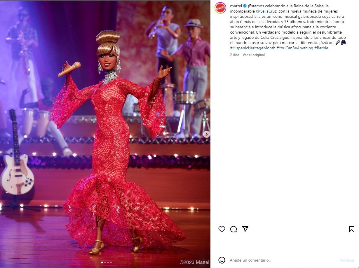 Mattel presentó oficialmente la Barbie de Celia Cruz de la edición limitada 'Tú puedes ser lo que quieras ser'/ Foto: IG Mattel