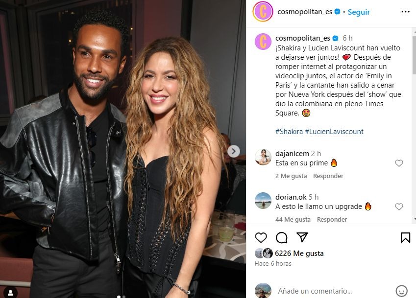 Shakira y Lucien Laviscount juntos en una cita / Instagram 