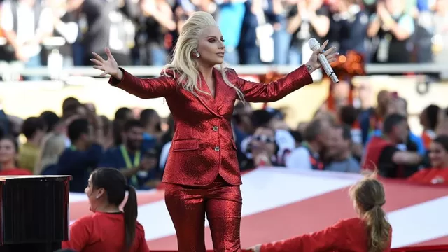 Lady Gaga en el Super Bowl . Foto: AFP