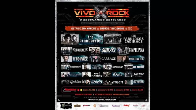 The Cranberries, Los Fabulosos Cadillacs y Fito Páez encabezan el ‘Vivo X el Rock 8’