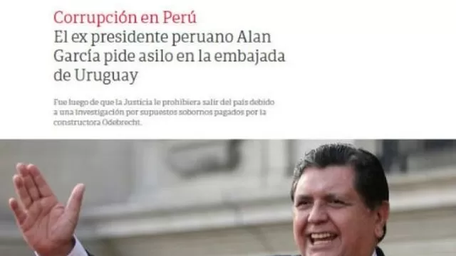Alan Garc&iacute;a solicit&oacute; asilo en la embajada de Uruguay en Lima tras su prohibici&oacute;n de salir del pa&iacute;s por 18 meses. (Foto: Captura)