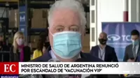 Argentina: Ministro de Salud renunció por escándalo de vacunación VIP