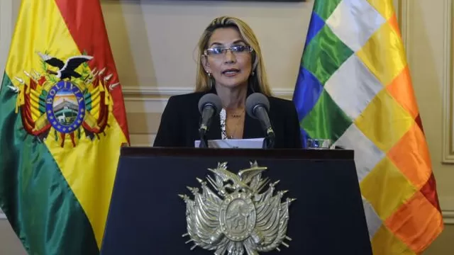 Jeanine Áñez, presidenta interina de Bolivia. Foto: AFP