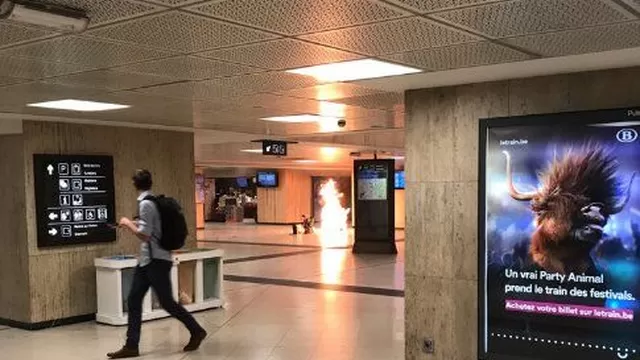 Explosión en estación central de Bruselas. Foto: @NuevaAlerta