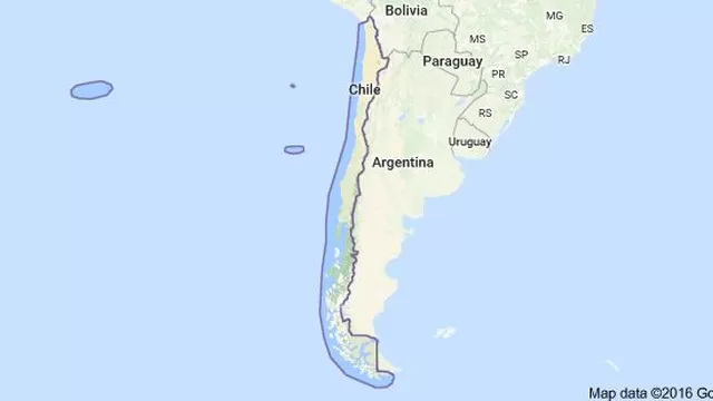 Sismo en Chile. Imagen: Google Maps
