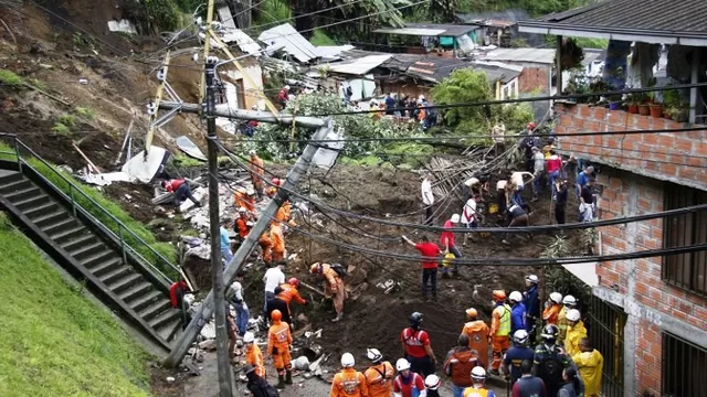 Varios muertos tras alud en Manizales, Colombia. Foto: AFP