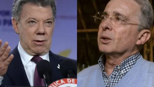 Juan Manuel Santos y Álvaro Uribe. (Vía: AFP)