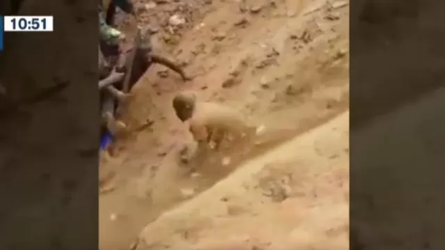 Congo: Minero escapa de socavón momentos antes de derrumbe