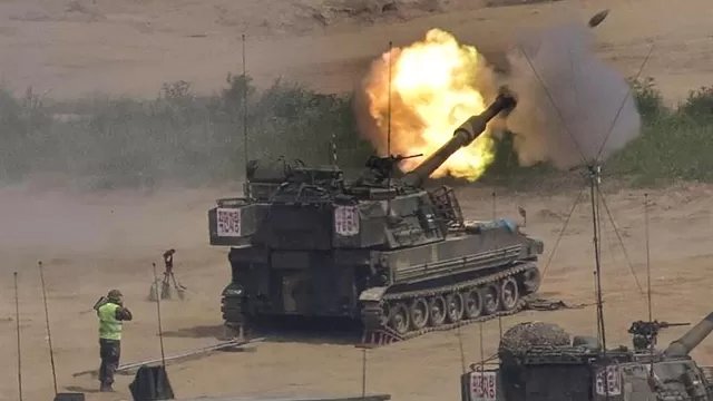 Artillería surcoreana realiza unas maniobras militares. Foto: EFE/Yonhap