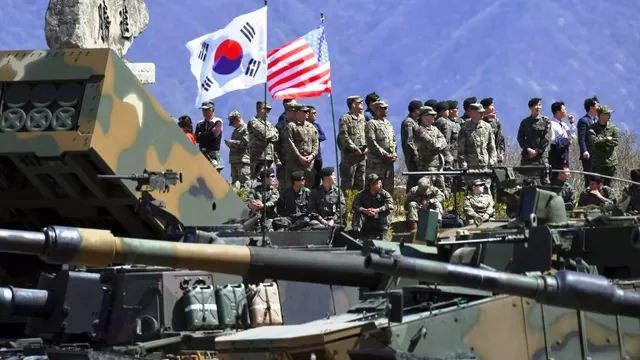 Maniobras militares de Corea del Sur y Estados Unidos. Foto: AFP