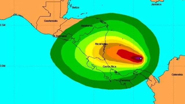 Los meteorólogos estiman que podría impactar la zona norte de Costa Rica o el sur de Nicaragua. (Vía: Twitter)