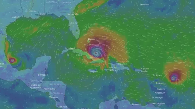 Cuba en la ruta del huracán Irma. Captura: Windy.com