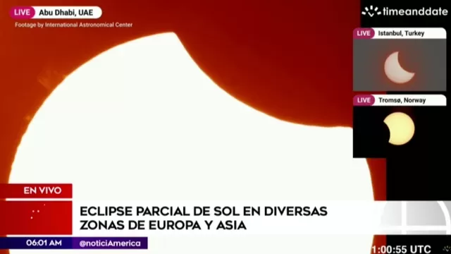 Eclipse parcial de sol en diversas zonas de Europa y Asia