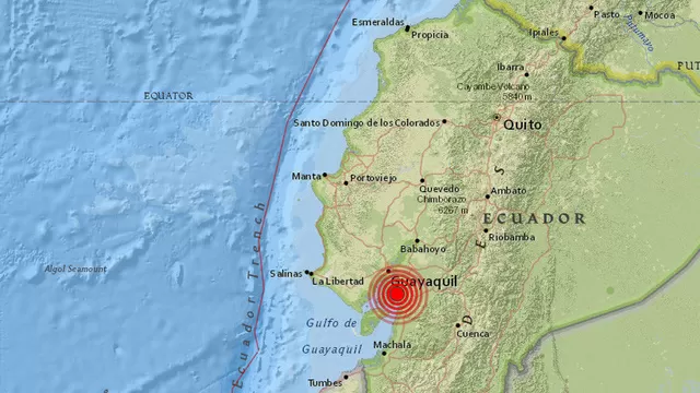 Sismo en Ecuador. Imagen: earthquake.usgs.gov