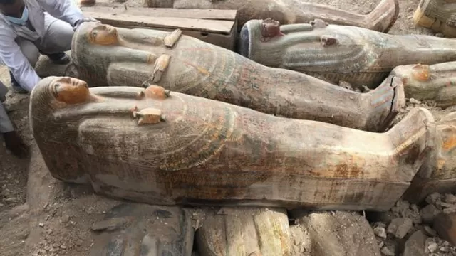 Egipto: hallan al menos 20 sarcófagos antiguos de madera. Foto: Ministerio de Antigüedades de Egipto