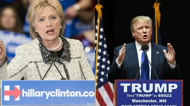 La contienda presidencial podría definirse entre la demócrata Hillary Clinton y el magnate republicano Donald Trump. (Vía: AFP)